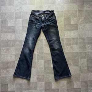 Vintage Y2k Express Low Rise Dark Wash Flare Jeans 2